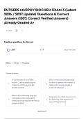 RUTGERS MURPHY BIOCHEM EXAM 3 &lpar;Latest 2026 &sol; 2027 Update&rpar; Questions & Correct Answers &lpar;100&percnt; Correct Verified Answers&rpar; Already Graded A&plus;
