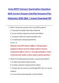 Army ROTC Entrance Examination Questions &NewLine;With Correct Answers &lpar;Verified Answers&rpar; Plus &NewLine;Rationales 2026 Q&A &vert; Instant Download Pdf 