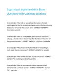 Sage Intacct Implementation Exam Questions With Complete Solutions