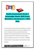 Health Assessment Exam 2 Knowledge Check Questions and Answers &vert; 45 Nursing Practice Questions on Neurological Assessment&comma; HEENT&comma; Pain Management & Mental Status &vert; NURS 202 &vert; Chamberlain University