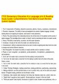 FTCE Elementary Education K-6 Language Arts & Reading Study Guide&colon; Comprehensive Test Bank & Exam Review &lpar;Latest Update&rpar;&NewLine;&NewLine;