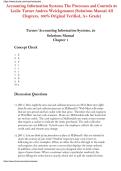 Solutions Manual for Accounting Information Systems&colon; The Processes and Controls&comma; 2nd Edition &ndash; Leslie Turner & Andrea Weickgenannt &lpar;All Chapters&comma; Verified&comma; A&plus; Grade&rpar;