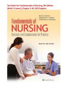 Test Bank for Fundamentals of Nursing&comma; 9th Edition&NewLine;&lpar;Ruth F Craven&rpar;&comma; Chapter 1-43 &vert;All Chapters