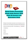 Mental Status Assessment Study Guide Questions and Answers &vert; 25 Nursing Practice Questions on Cognition&comma; Dementia&comma; Aphasia&comma; Perception & Mental Health Assessment &vert; NURS 202 &vert; Chamberlain University
