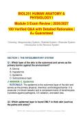 BIOL251 HUMAN ANATOMY & PHYSIOLOGY I Module 3 Exam Review &vert; 2026&sol;2027 100 Verified Q&A with Detailed Rationales &vert; A&plus; Guaranteed&NewLine;