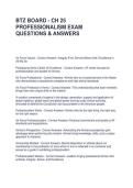 BTZ BOARD - CH 25 PROFESSIONALISM EXAM QUESTIONS & ANSWERS