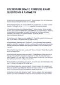BTZ BOARD BOARD PROCESS EXAM QUESTIONS & ANSWERS