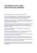 BTZ BOARD STUDY GUIDE QUESTIONS AND ANSWERS