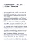 BTZ BOARD STUDY GUIDE WITH COMPLETE SOLUTIONS
