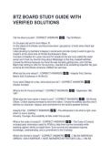 BTZ BOARD STUDY GUIDE WITH VERIFIED SOLUTIONS