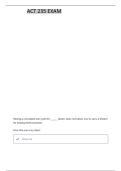 ACT 235 QUESTIONS ACTUAL 100&percnt; CORRECT DETAILED ANSWERS GUARANTEED PASS&excl;&excl;