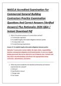 NASCLA Accredited Examination For &NewLine;Commercial General Building &NewLine;Contractors Practice Examination &NewLine;Questions And Correct Answers &lpar;Verified &NewLine;Answers&rpar; Plus Rationales 2026 Q&A &vert; &NewLine;Instant Download Pdf 