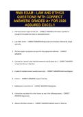 RMA EXAM - LAW AND ETHICS QUESTIONS WITH CORRECT ANSWERS GRADED A&plus; FOR 2026 ASSURED EXCEL&excl;&excl;