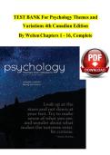 TEST BANK FOR PSYCHOLOGY THEMES AND VARIATIONS 3RD CANADIAN EDITION BY WEITEN