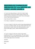 ENDOCRINOLOGY PHARMACOLOGY&NewLine;STUDY GUIDE 2026 ACTUAL QUESTIONS&NewLine;WITH SOLUTIONS GRADED A&plus;