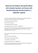 Maternity and Pediatric Nursing 4th Edition &NewLine;with Complete Questions and Answer with &NewLine;Detailed Rationales Already Graded A&plus; &vert; &NewLine;2026&sol;2027 updated 