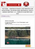 Test Bank &mdash; Corporate Finance&colon; Core Principles and Applications&comma; 7th Edition &lpar;Ross&comma; Westerfield&comma; Jaffe & Jordan&rpar; Chapters 1&ndash;21 Complete Exam Prep 2026&ndash;2027