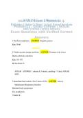 NUR 254 Examination Two Maternal and Pediatrics Study Guide and Practice Question Resource &lpar;Galen College of Nursing Preparation Material&rpar;