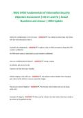 WGU D430 Fundamentals of Information Security &NewLine;Objective Assessment &vert; OA V1 and V2 &vert; Actual &NewLine;Questions and Answer &vert; 2026 Update 