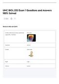UNC BIOL 252 Exam 1 Questions and Answers&NewLine;100&percnt; Solved