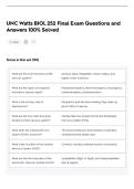 UNC Watts BIOL 252 Final Exam Questions and&NewLine;Answers 100&percnt; Solved