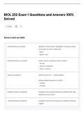 BIOL 252 Exam 1 Questions and Answers 100&percnt;&NewLine;Solved
