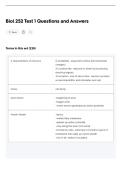 Biol 252 Test 1 Questions and Answers
