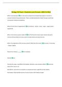 Biology 252 Exam 1 Questions and Answers 100&percnt; Verified 