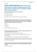PCCN CERTIFICATION EXAM &ndash;150 ACCURATE &NewLine;QUESTIONS WITH CORRECT ANSWER 2026&sol;2027 LATEST &NewLine;EXAM UPDATE GUARANTEE HIGH PASS MARK COVERING &NewLine;MOST TESTED QUESTIONS 