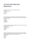 ATI TEAS TEST PRACTICE Mathematics Questions and Correct Answers with Rationales &lpar;2026&sol;2027&rpar;