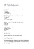 ATI TEAS&colon; Mathematics Latest &lpar;2026&sol;2027&rpar; Verified Answers by Experts