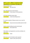 RVTI Level 1 Water Systems Exam Questions & Answers &lpar;Grade A&plus;&rpar;&period;docx&NewLine;&NewLine;