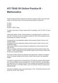 ATI TEAS VII Online Practice B - Mathematics Questions and Correct Answers with Rationales &lpar;2026&sol;2027&rpar;