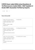 CIPP&sol;E Exam Latest 2026 Actual Questions & Verified Answers &lpar;Latest 2026 &sol; 2027 Update&rpar; A&plus; Grade 100&percnt; Guarantee Verified by Experts