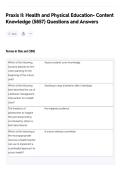 Praxis II&colon; Health and Physical Education- Content&NewLine;Knowledge &lpar;5857&rpar; Questions and Answers