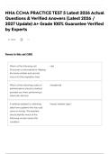 NHA CCMA PRACTICE TEST 5 Latest 2026 Actual Questions & Verified Answers &lpar;Latest 2026 &sol; 2027 Update&rpar; A&plus; Grade 100&percnt; Guarantee Verified by Experts