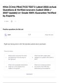 NHA CCMA PRACTICE TEST 2 Latest 2026 Actual Questions & Verified Answers &lpar;Latest 2026 &sol; 2027 Update&rpar; A&plus; Grade 100&percnt; Guarantee Verified by Experts&period;