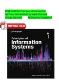 Test Bank for Principles of Information Systems 14th Edition by Ralph Stair & George Reynolds &vert; ISBN 9780357112410 &vert; All Chapters Complete