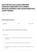 psych 102 final exam practice 2026&sol;2027 COMPLETE QUESTIONS WITH CORRECT DETAILED ANSWERS &vert;&vert; 100&percnt; GUARANTEED PASS LATEST VERSION