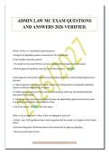 ADMIN LAW MC EXAM QUESTIONS&NewLine;AND ANSWERS 2026 VERIFIED&period;