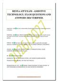 RESNA ATP EXAM - ASSISTIVE&NewLine;TECHNOLOGY&period; EXAM QUESTIONS AND&NewLine;ANSWERS 2026 VERIFIED&period;