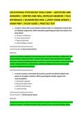 EDUCATIONAL PSYCHOLOGY FINAL EXAM &ndash; QUESTIONS AND &NewLine;ANSWERS &vert; VERIFIED AND WELL DETAILED ANSWERS &vert; PLUS &NewLine;RATIONALES &vert; GUARANTEED PASS &vert; LATEST EXAM UPDATE &vert; &NewLine;EXAM PREP &vert; STUDY GUIDE &vert; PRACTICE TEST 