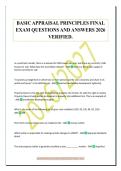 BASIC APPRAISAL PRINCIPLES FINAL&NewLine;EXAM QUESTIONS AND ANSWERS 2026&NewLine;VERIFIED&period;