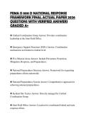 FEMA IS-800&period;D NATIONAL RESPONSE&NewLine;FRAMEWORK FINAL EXAMS 2026 STUDY&NewLine;BUNDLE PRACTICE QUESTIONS AND&NewLine;ANSWERS DETAILED REVIEW