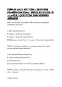 FEMA IS-800&period;D NATIONAL RESPONSE&NewLine;FRAMEWORK FINAL EXAMS 2026 STUDY&NewLine;BUNDLE COMPREHENSIVE STUDY GUIDE&NewLine;SOLVED QUESTION SET