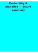 Probability & Statistics Core Concepts Methods Lecture Summary Notes Study Guide 2025&sol; 2026