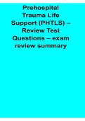 Prehospital Trauma Life Support PHTLS Review Test Questions Exam Review Trauma Care Emergency Response 2025&sol; 2026