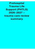 Prehospital Trauma Life Support PHTLS 2026 2027 Trauma Care Review Summary Emergency Response Concepts 2025&sol; 2026