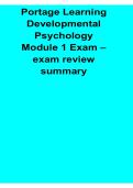 Portage Learning Developmental Psychology Module 1 Exam Review Summary Key Concepts Study Guide 2025&sol; 2026