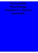 Personality Psychology Chapter 9 Core Concepts Theories Lecture Summary Notes Study Guide 2025&sol; 2026
